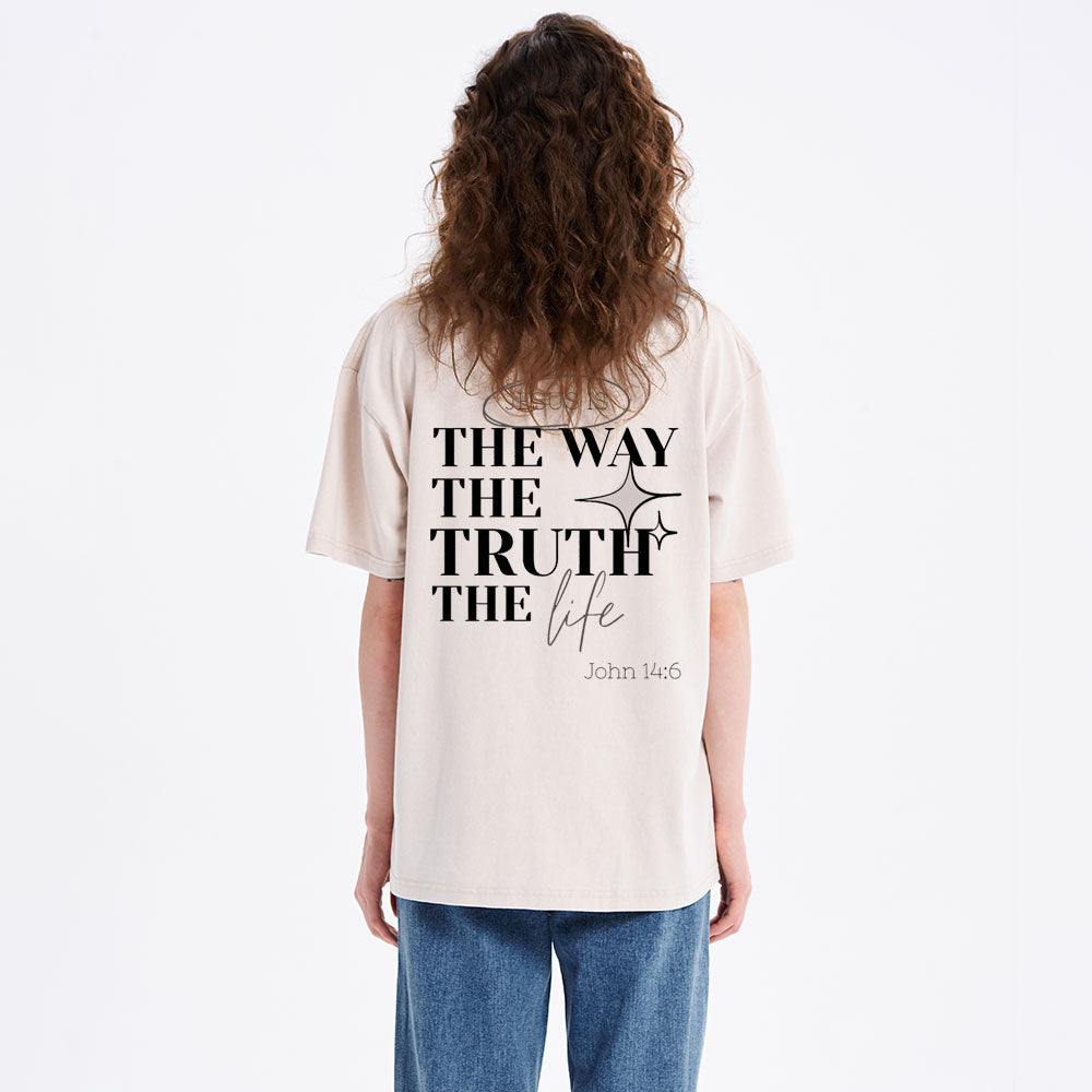 Jesus Is The Way Christian Washed T-Shirt