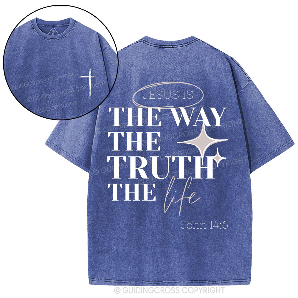 Jesus Is The Way Christian Washed T-Shirt
