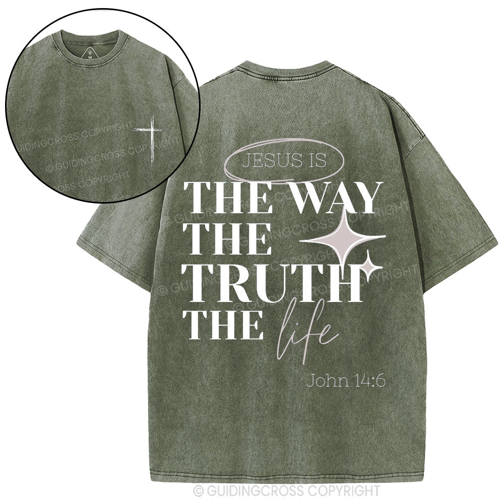 Jesus Is The Way Christian Washed T-Shirt