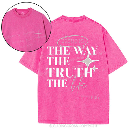 Jesus Is The Way Christian Washed T-Shirt