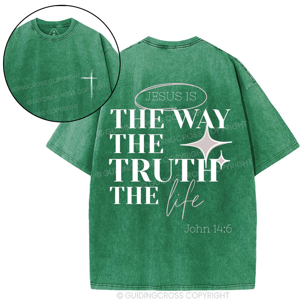 Jesus Is The Way Christian Washed T-Shirt