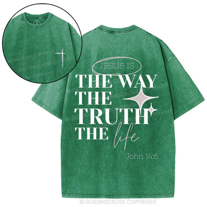Jesus Is The Way Christian Washed T-Shirt