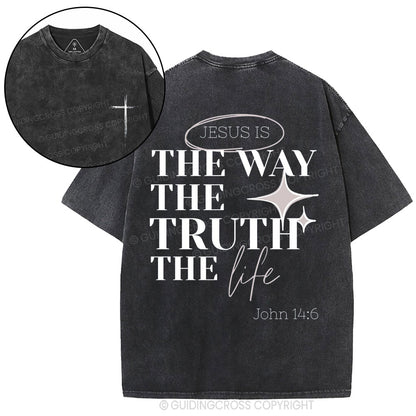 Jesus Is The Way Christian Washed T-Shirt