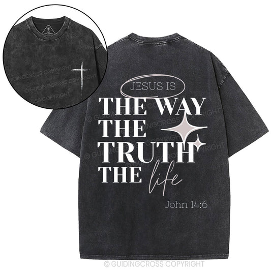 Jesus Is The Way Christian Washed T-Shirt