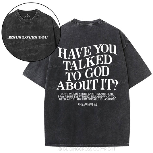 Jesus Love You Christian Washed T-Shirt