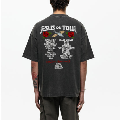 Jesus On Tour Christian Washed T-Shirt