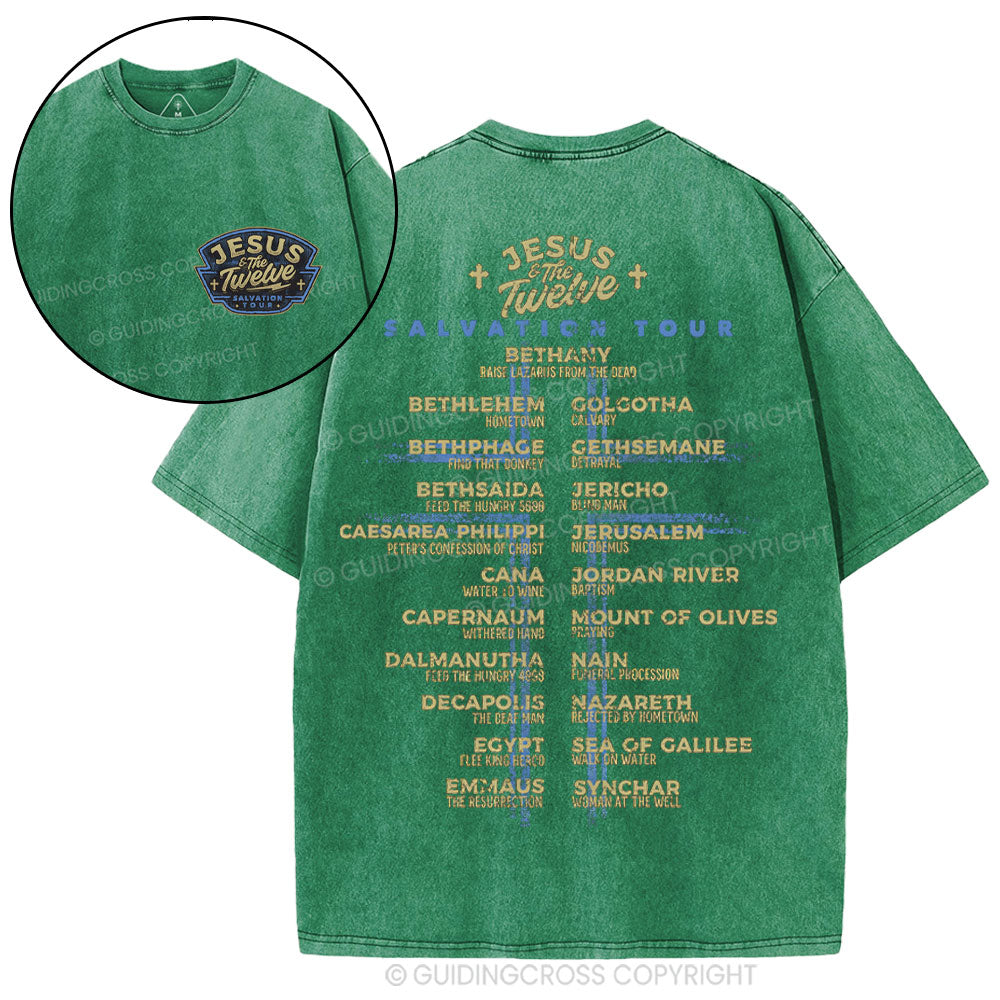 Jesus Salvation Tour Chrsitian Washed T-Shirt