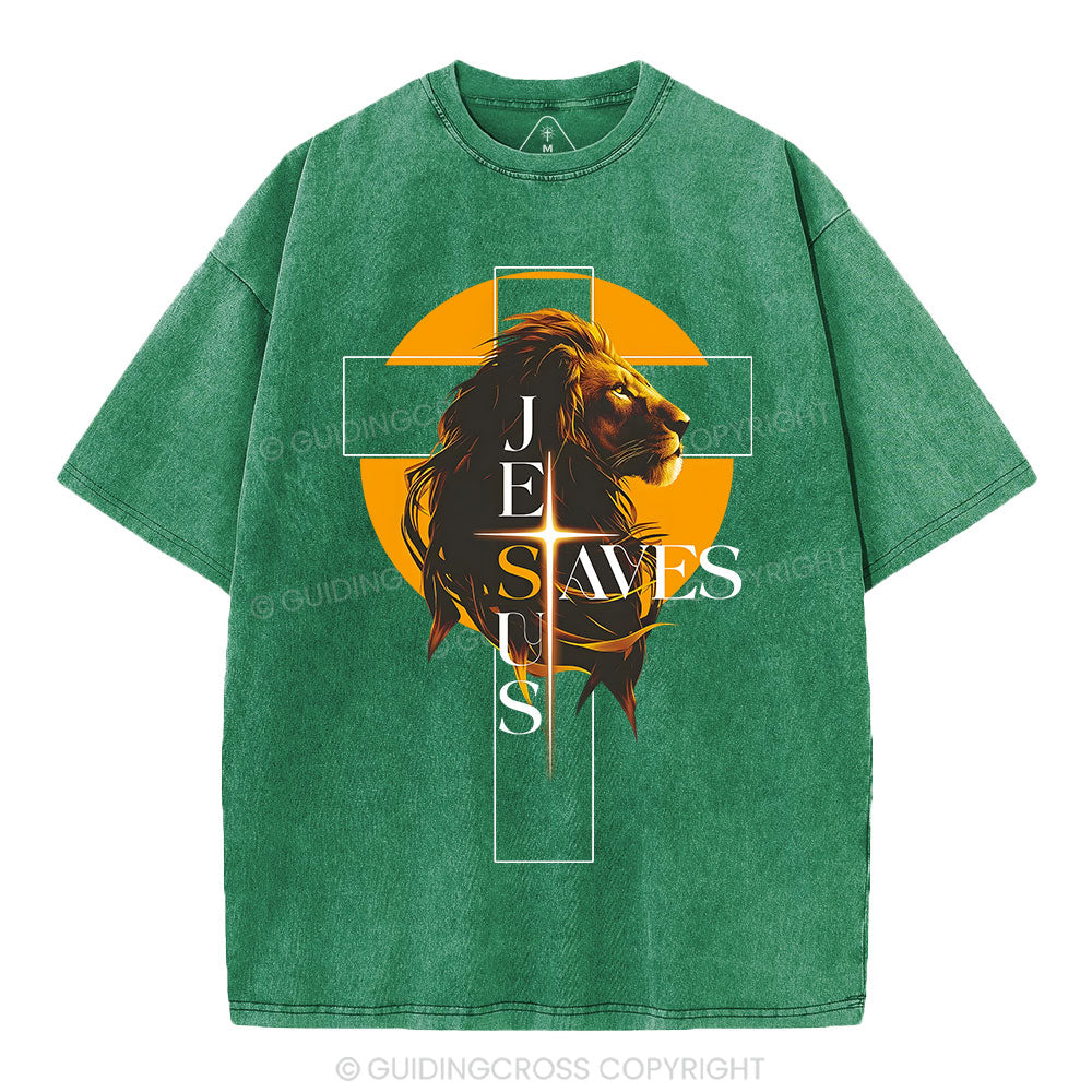 Jesus Saves Christian Washed T-Shirt