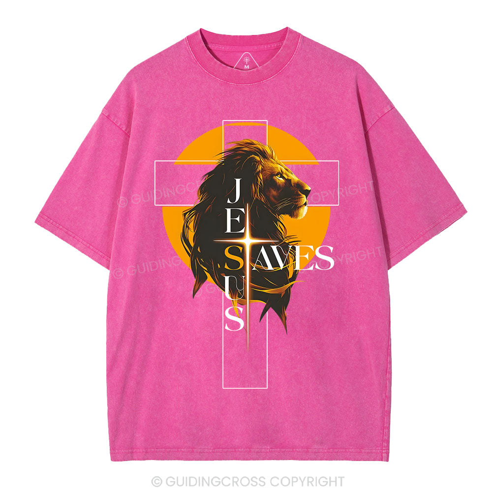 Jesus Saves Christian Washed T-Shirt