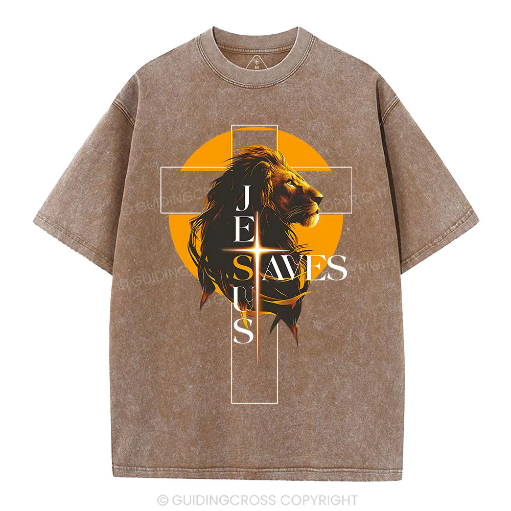 Jesus Saves Christian Washed T-Shirt