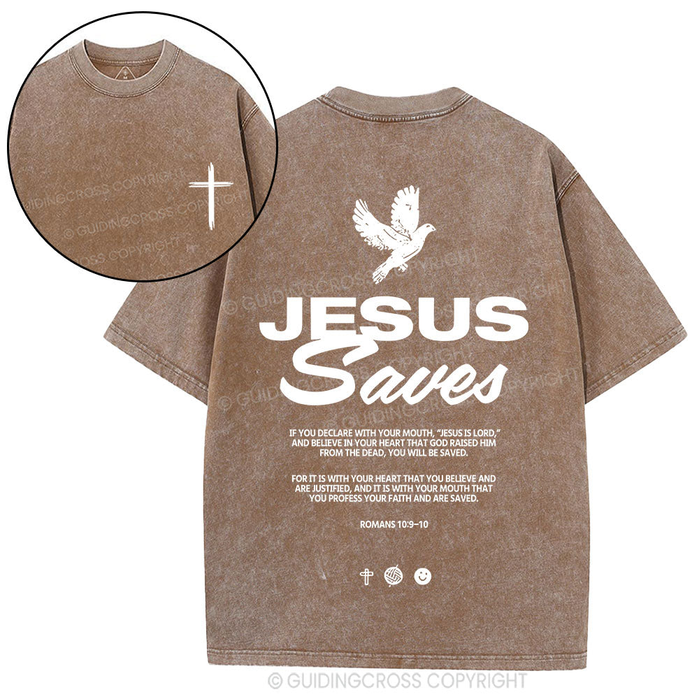 Jesus Saves Christian washed T-Shirt