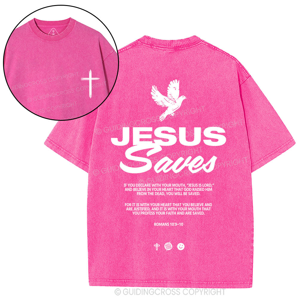 Jesus Saves Christian washed T-Shirt
