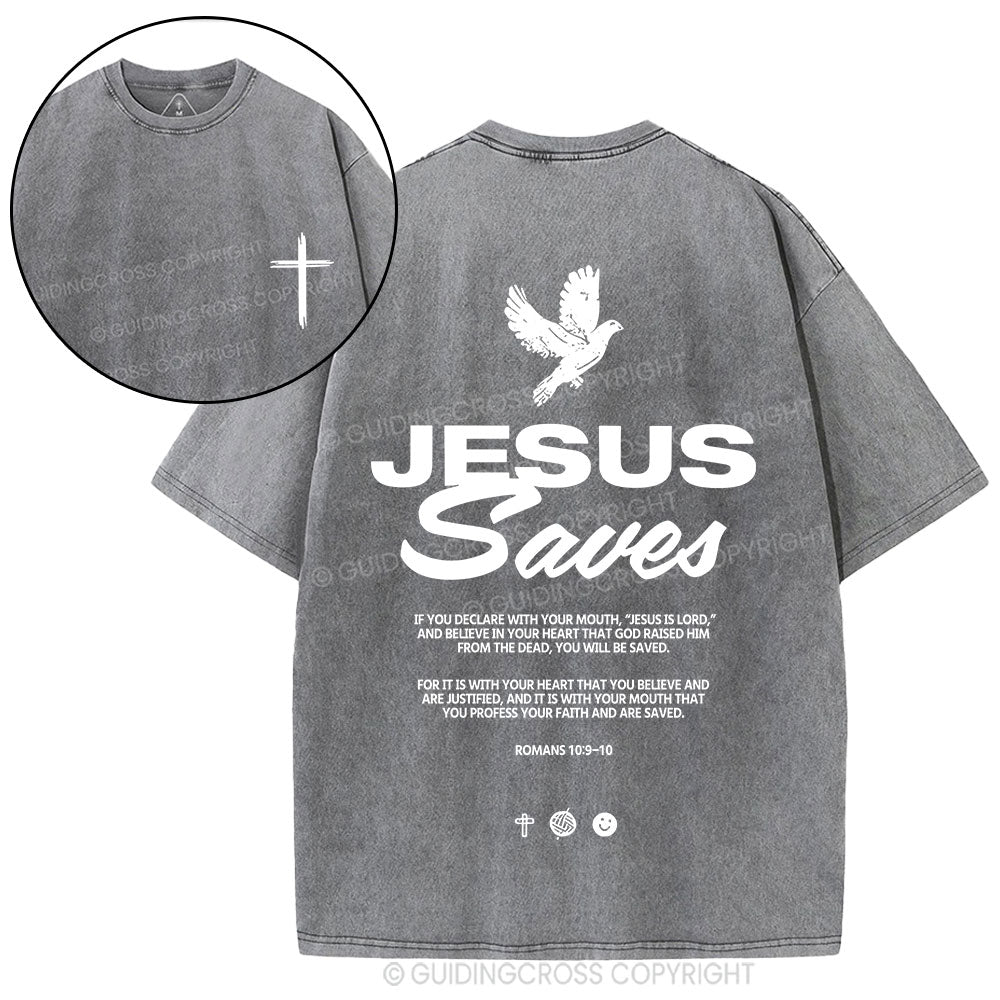 Jesus Saves Christian washed T-Shirt