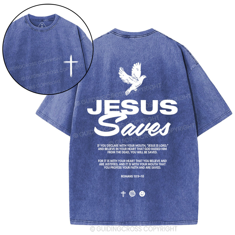 Jesus Saves Christian washed T-Shirt