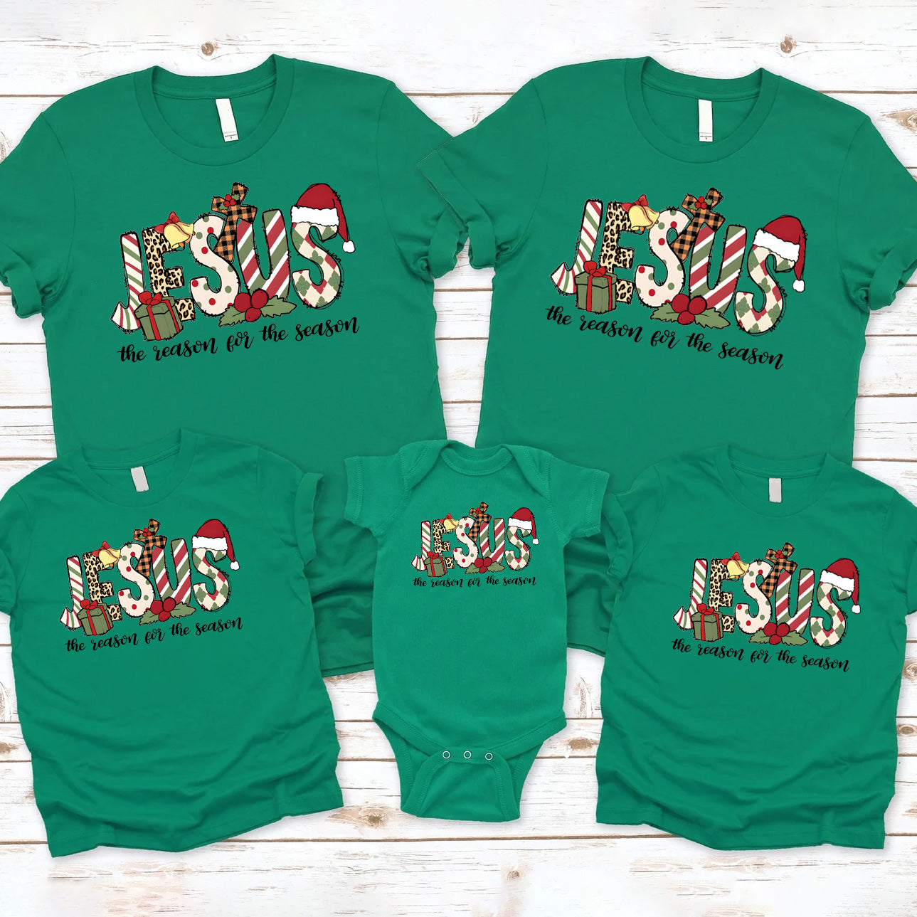 Personalized Jesus The Reason For The Season Christmas Family Matching Shirts