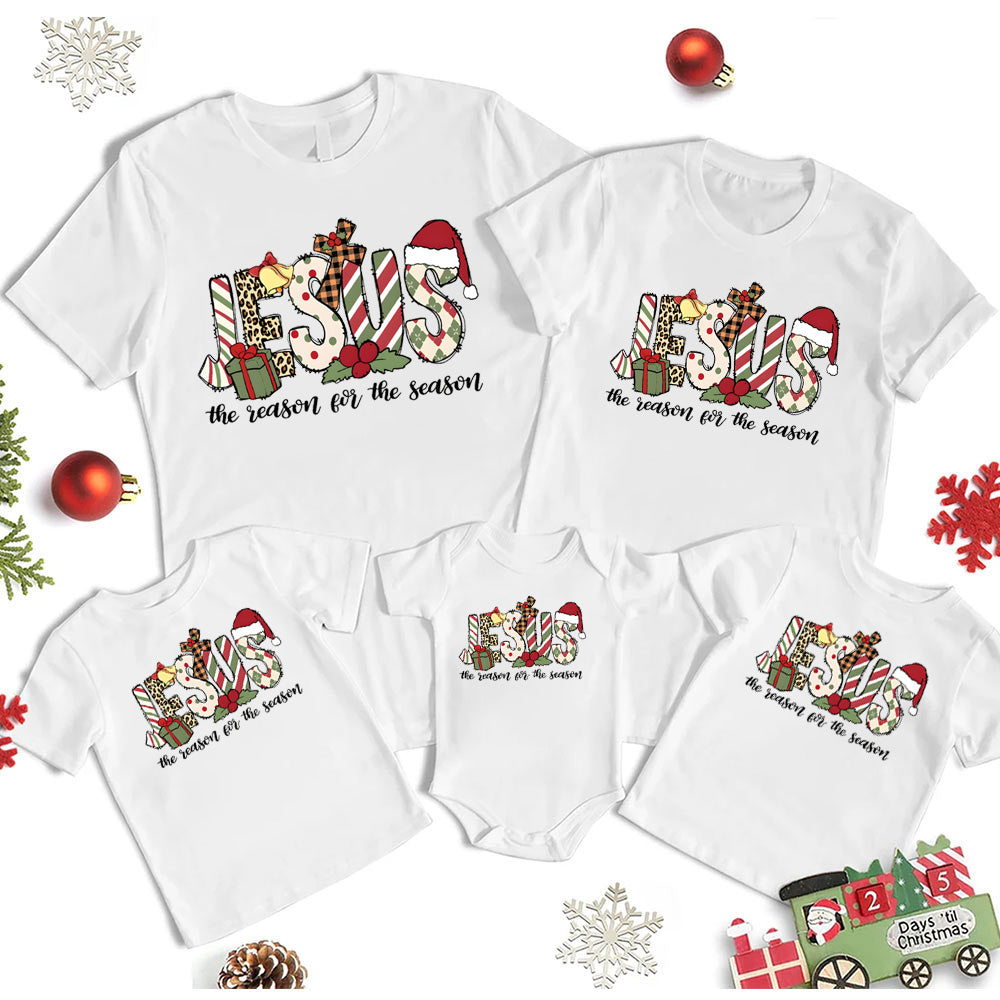 Personalized Jesus The Reason For The Season Christmas Family Matching Shirts