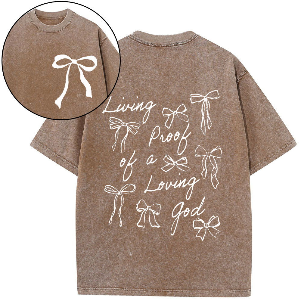 Living Proof Of A Loving God Chrsitian Washed T-Shirt