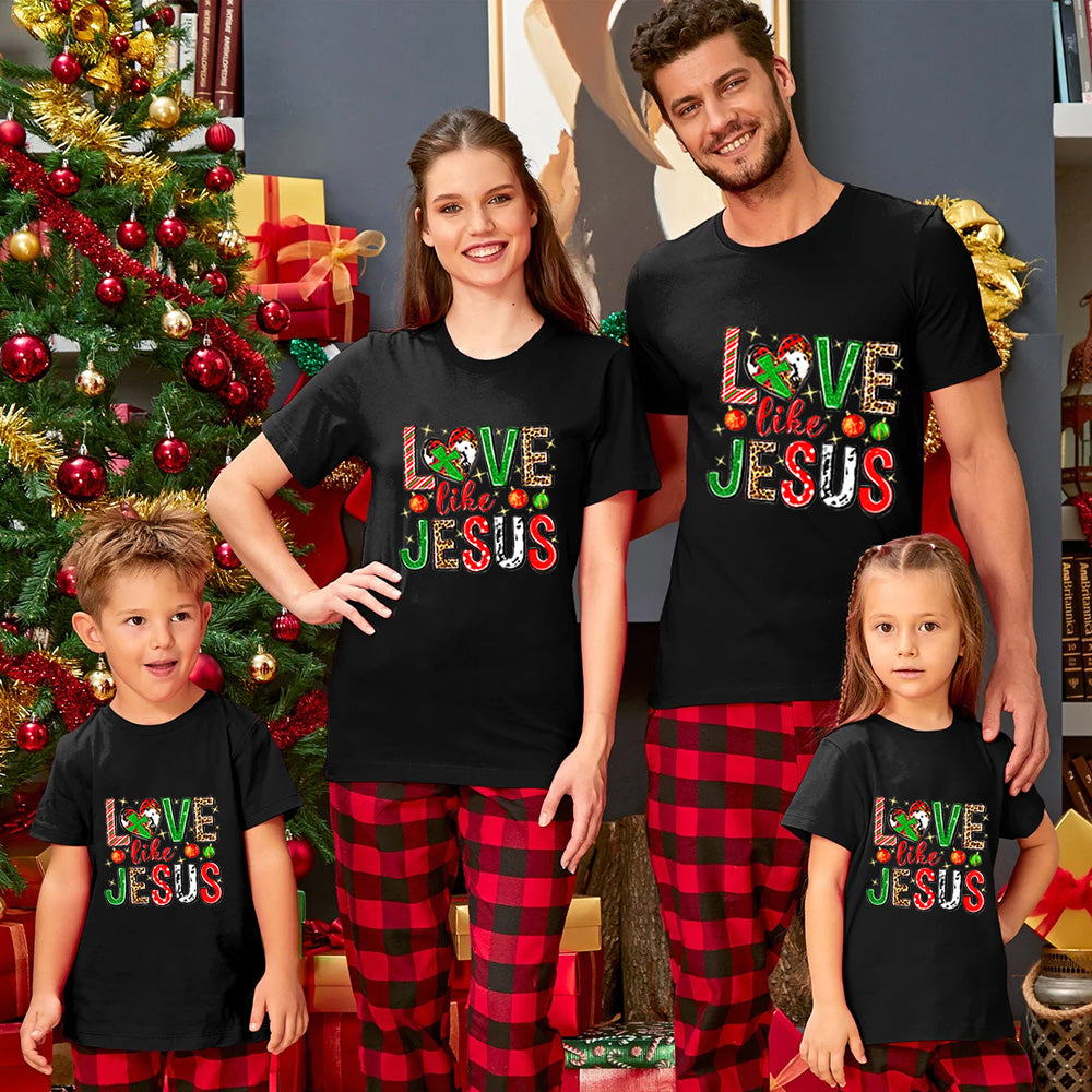 Love Like Jesus Christmas Christian Family Matching Shirts