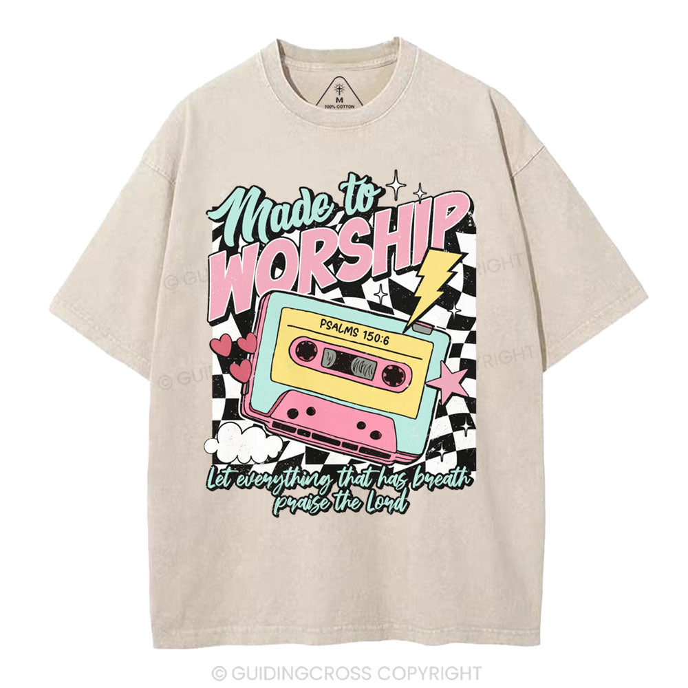 Made To Worship Christian Washed T-Shirt