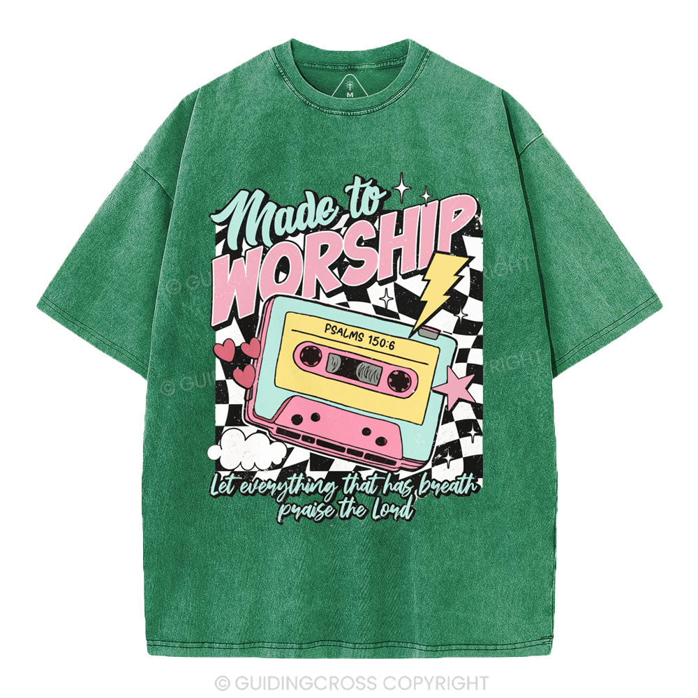 Made To Worship Christian Washed T-Shirt