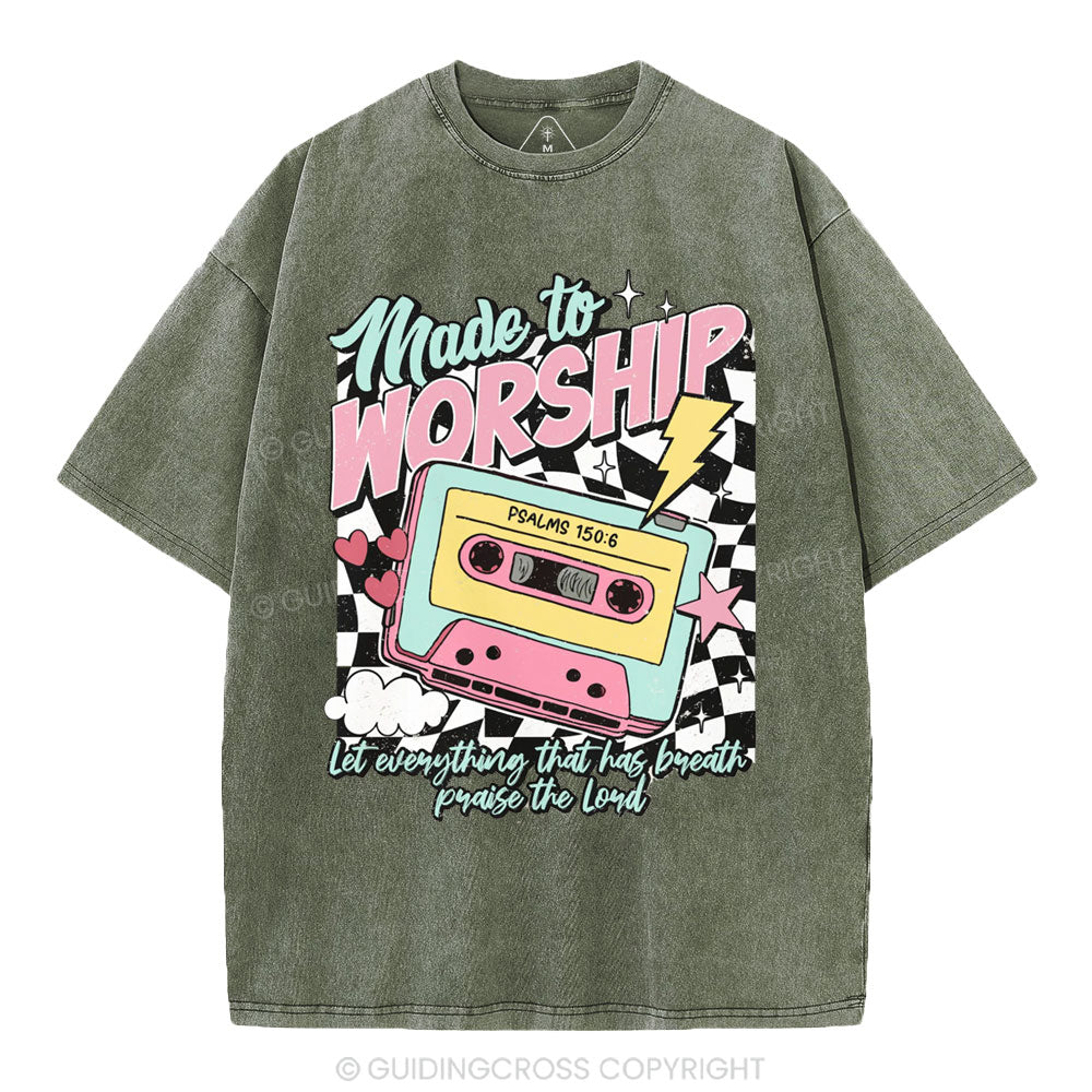 Made To Worship Christian Washed T-Shirt