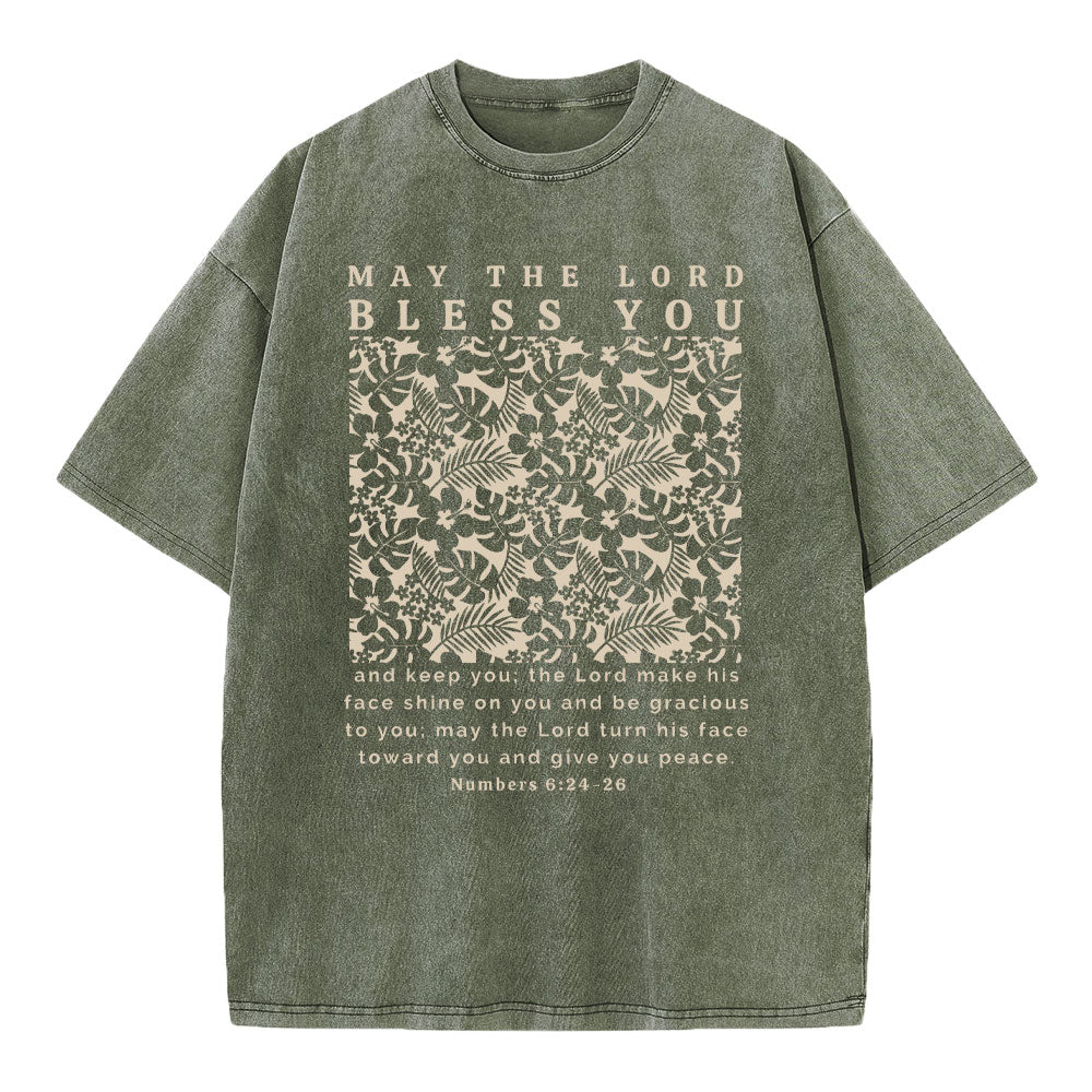 May The Lord Blessed You Chrsitian Washed T-Shirt
