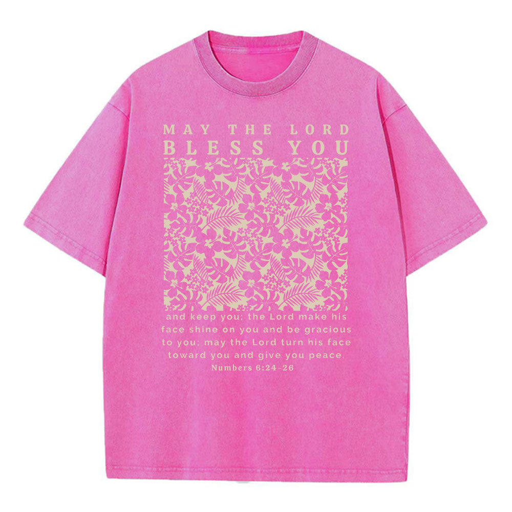 May The Lord Blessed You Chrsitian Washed T-Shirt