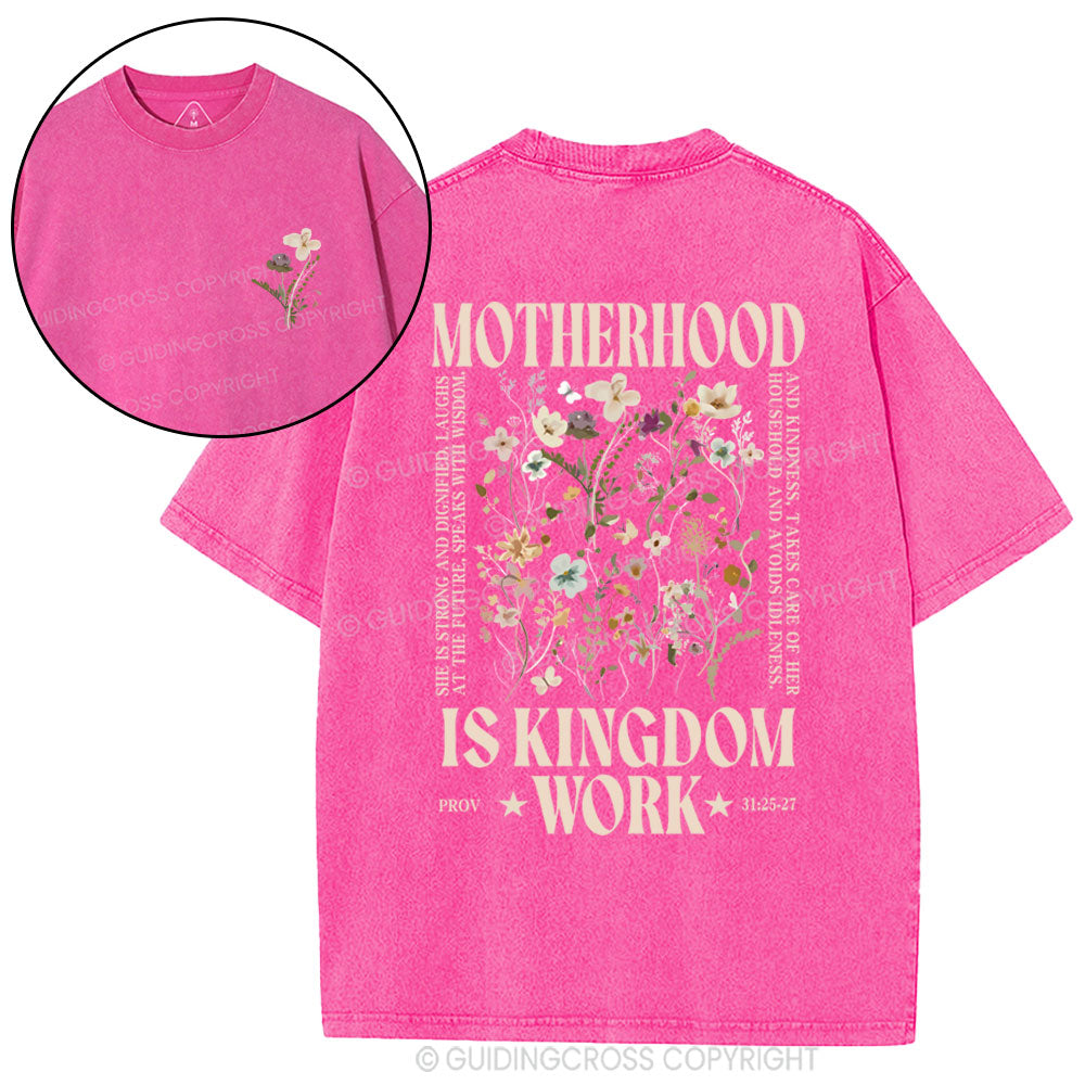 Motherhood Is Kingdom Christian Washed T-Shirt