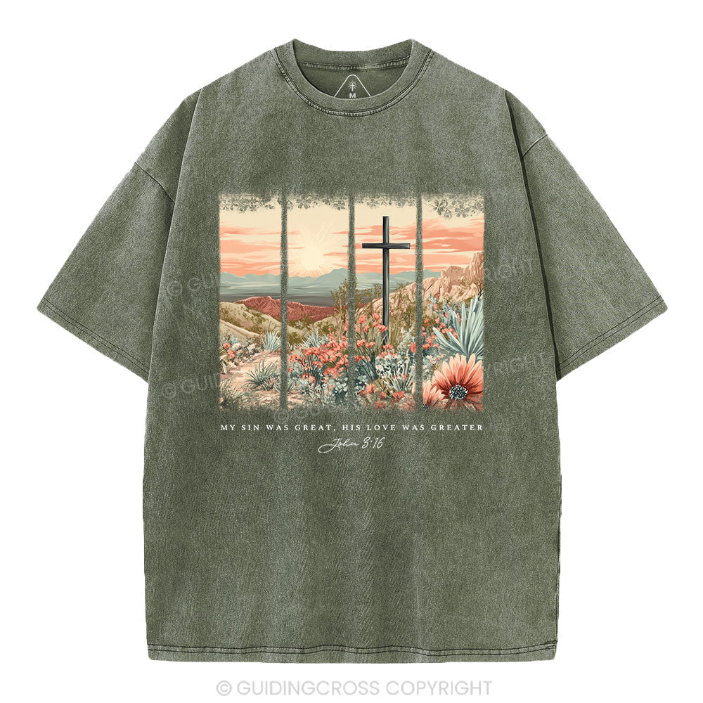 My Sin Was Great Christian Washed T-Shirt