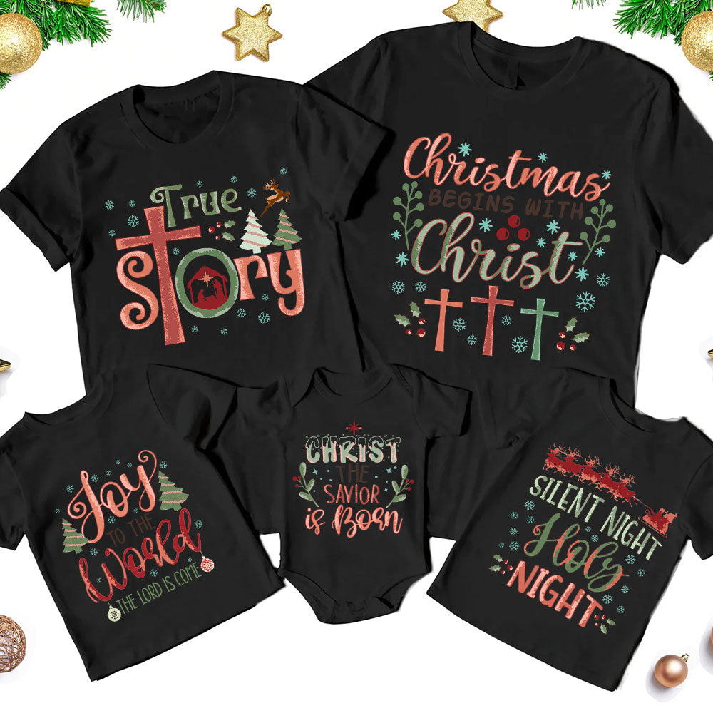 Nativity Family Matching Christian Christmas T-Shirt