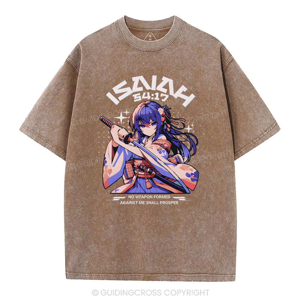 No Weapon Formed Against Me Shall Prosper Christian Washed T-Shirt