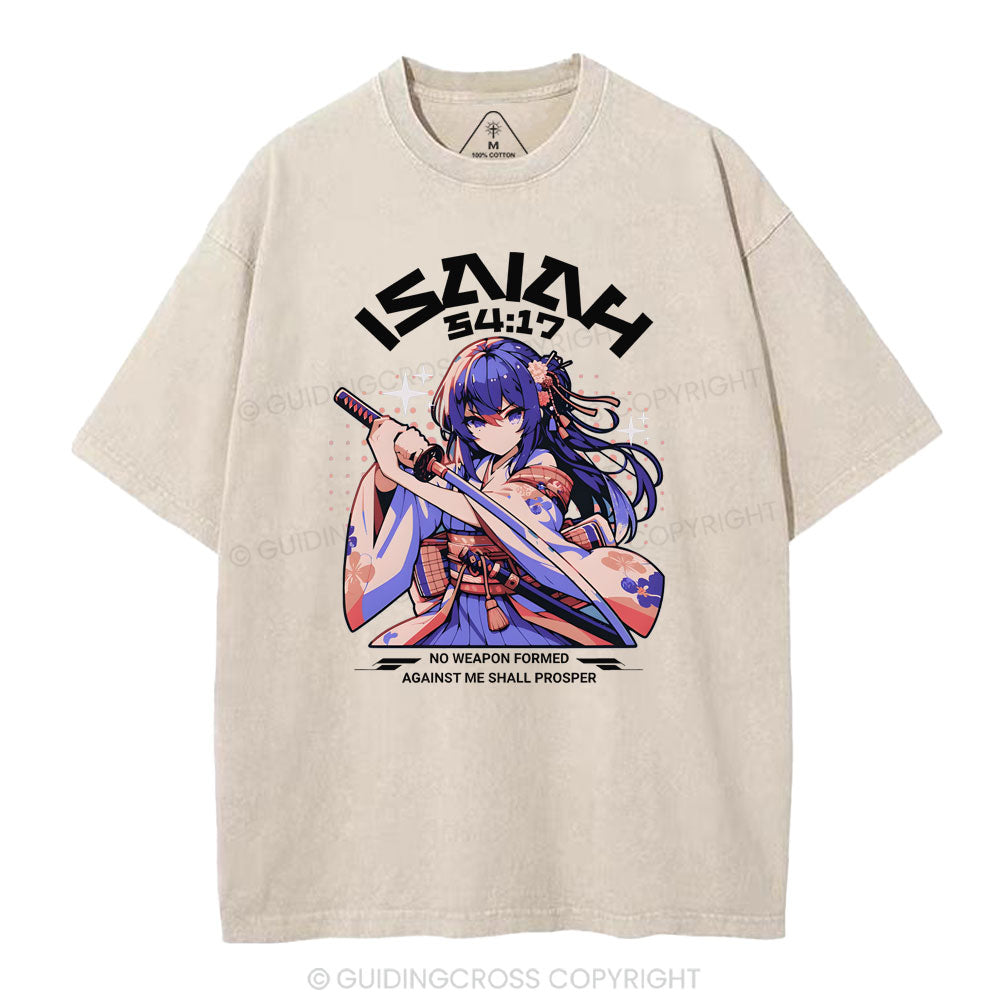 No Weapon Formed Against Me Shall Prosper Christian Washed T-Shirt