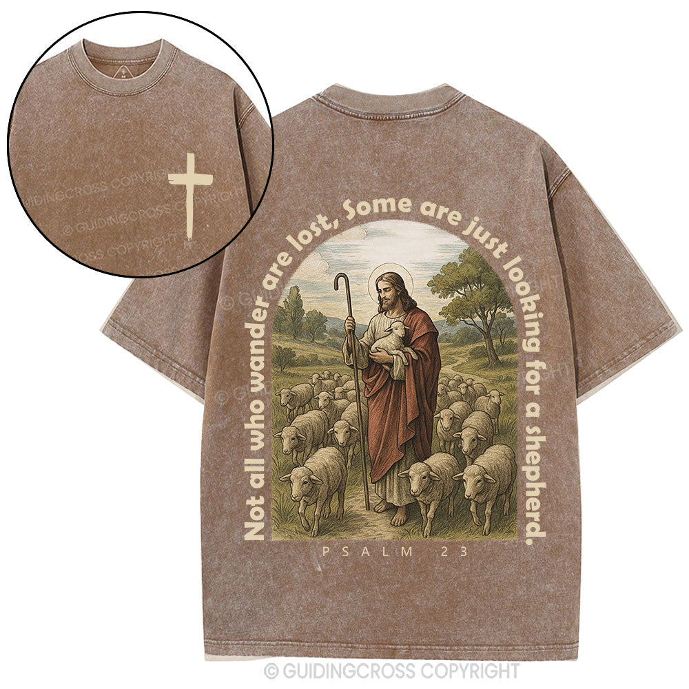 Not All Who Wander Are Lost Christian Washed T-Shirt