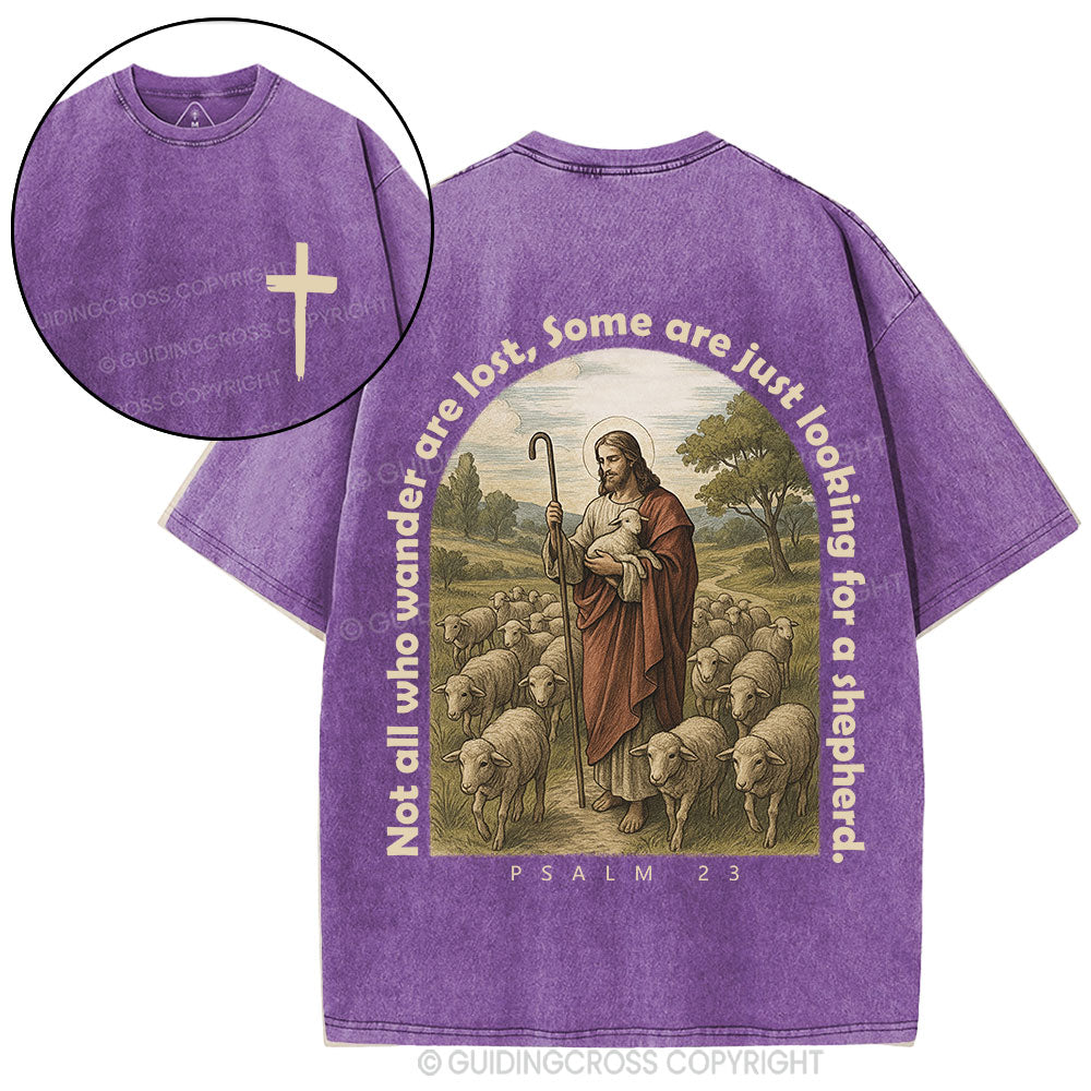 Not All Who Wander Are Lost Christian Washed T-Shirt
