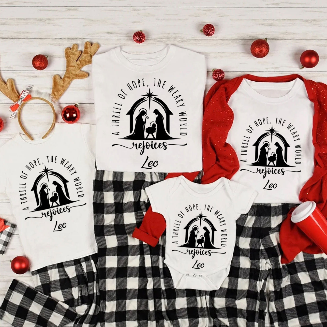Personalized A Thrill Of Hope Christmas Family Matching Shirts