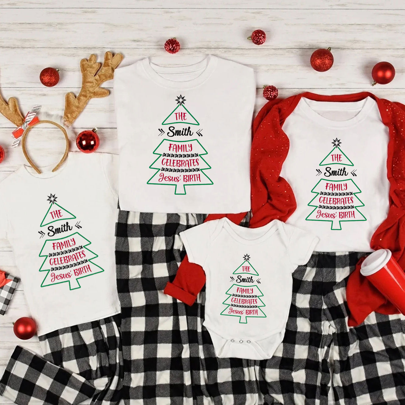 Personalized Celebrates Jesus's Birth Christmas Family Matching Shirts