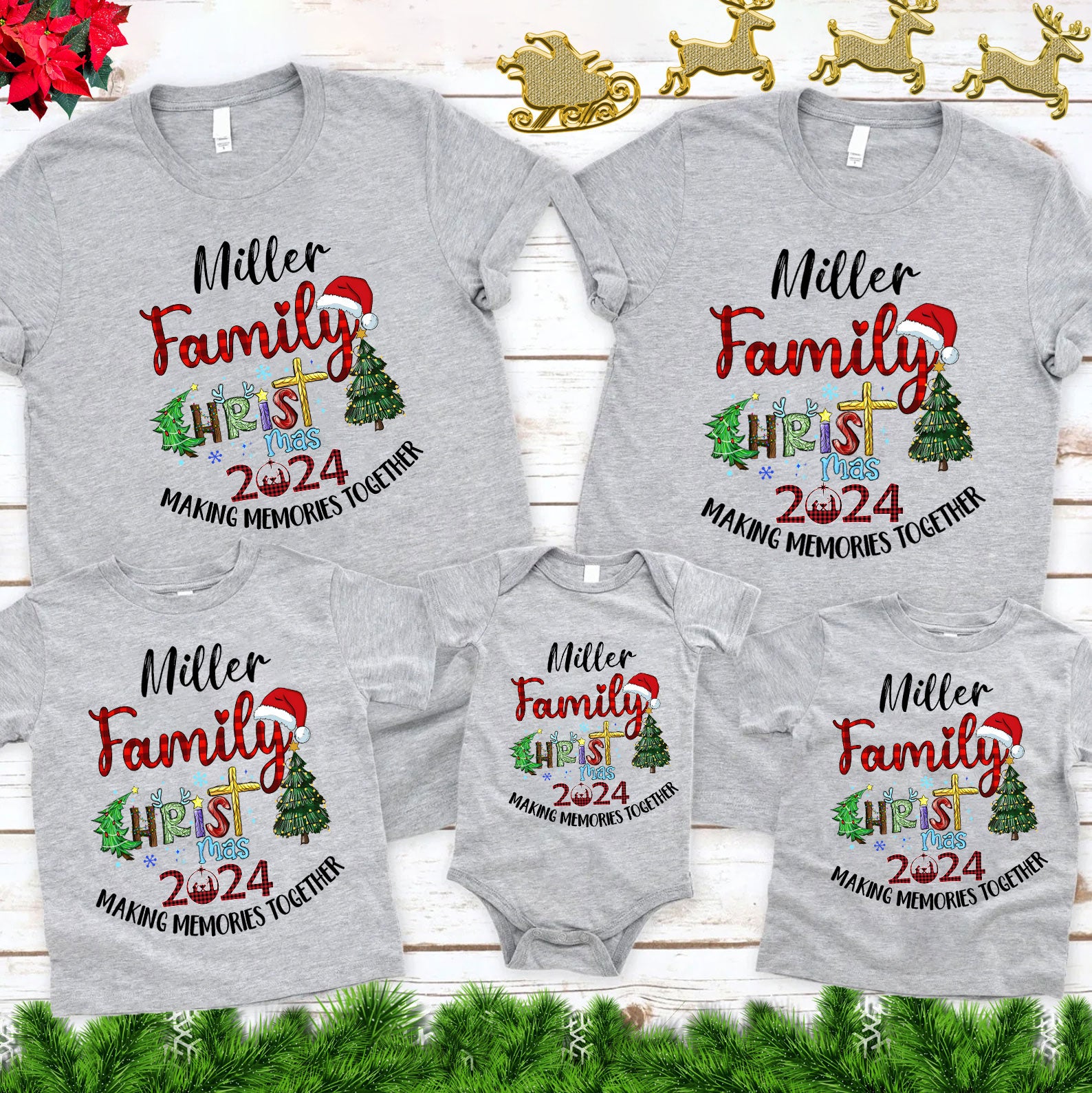 Personalized Chirstmas 2024 Family Matching Shirts