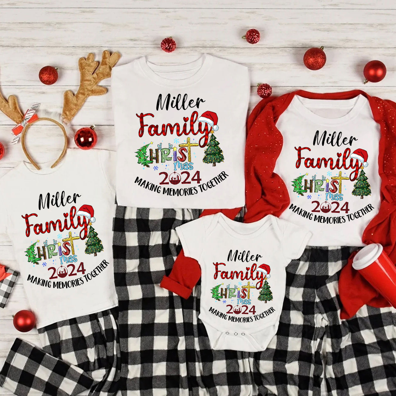 Personalized Chirstmas 2024 Family Matching Shirts