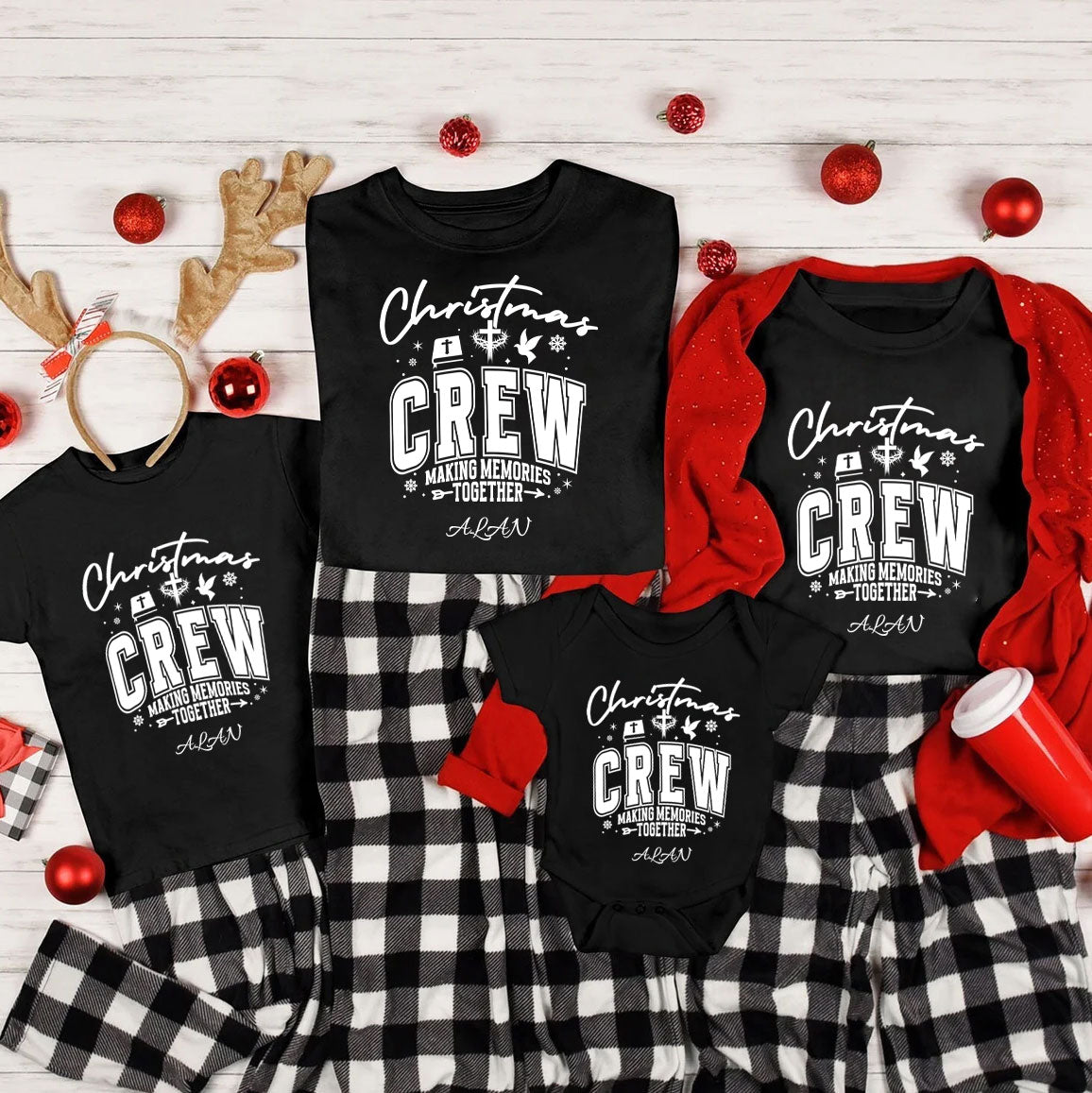 Personalized Christmas Crew Birth Christian Family Matching Shirts