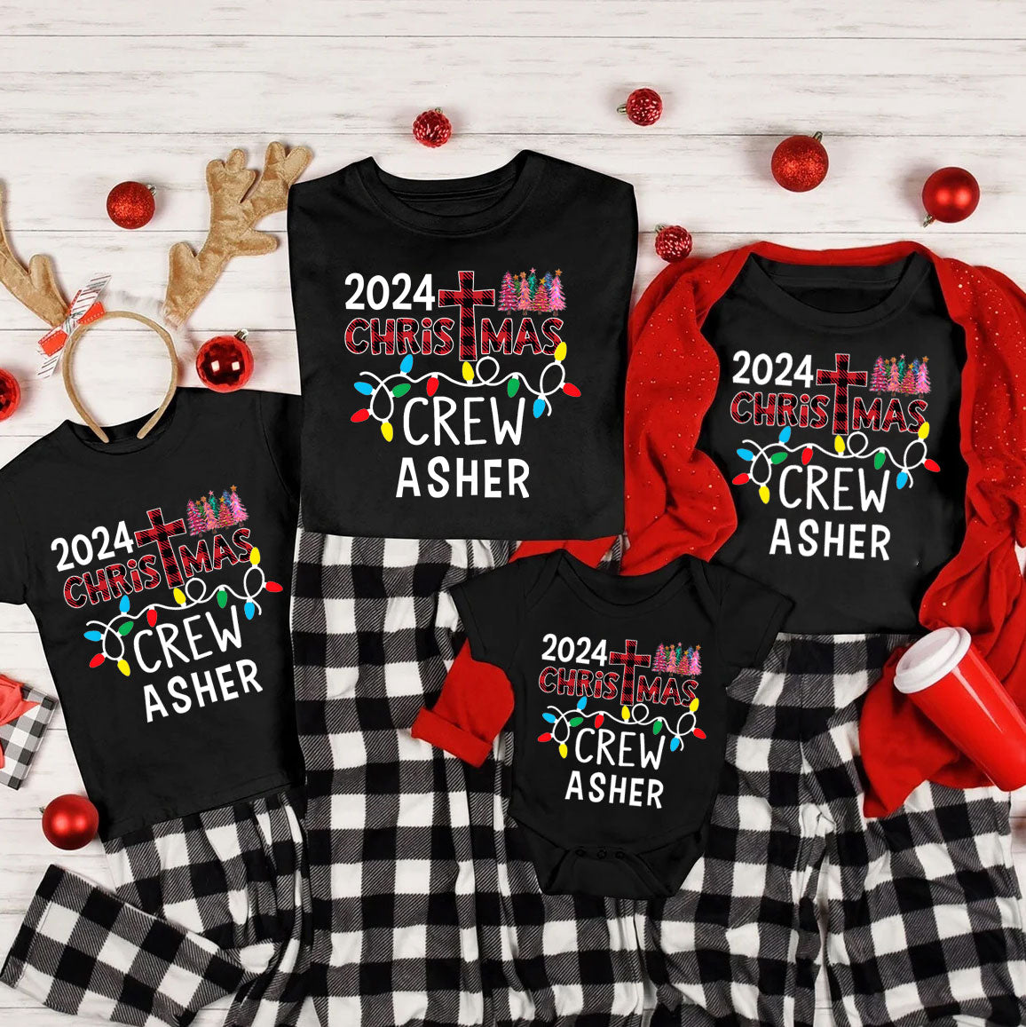 Personalized Christmas Crew Christian Family Matching Christmas Shirts