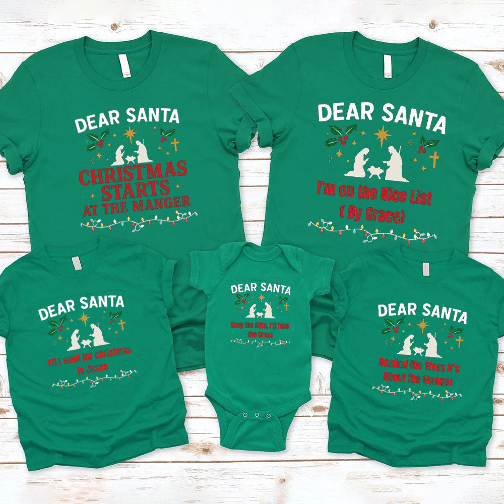 Personalized Dear Santa Christmas Family Matching Shirts