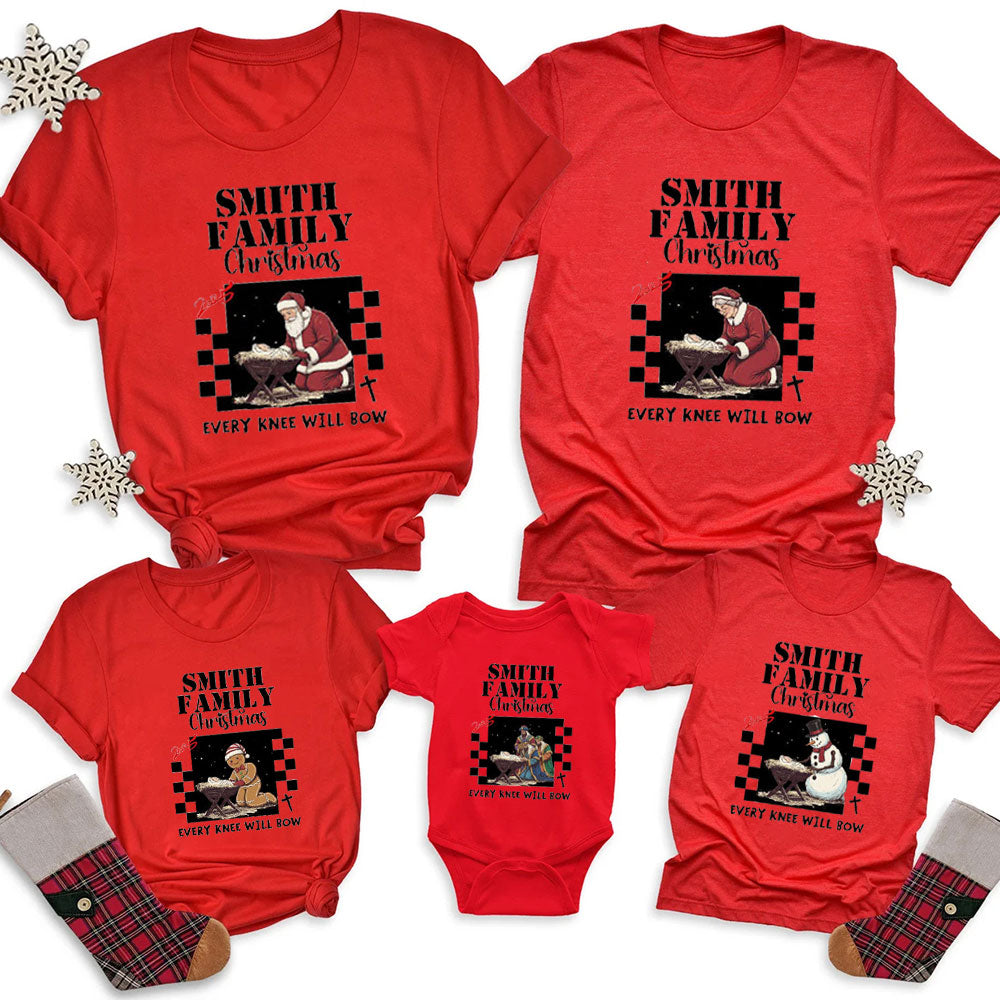 Personalized Every Kness Will Bow Christmas Family Matching Shirts