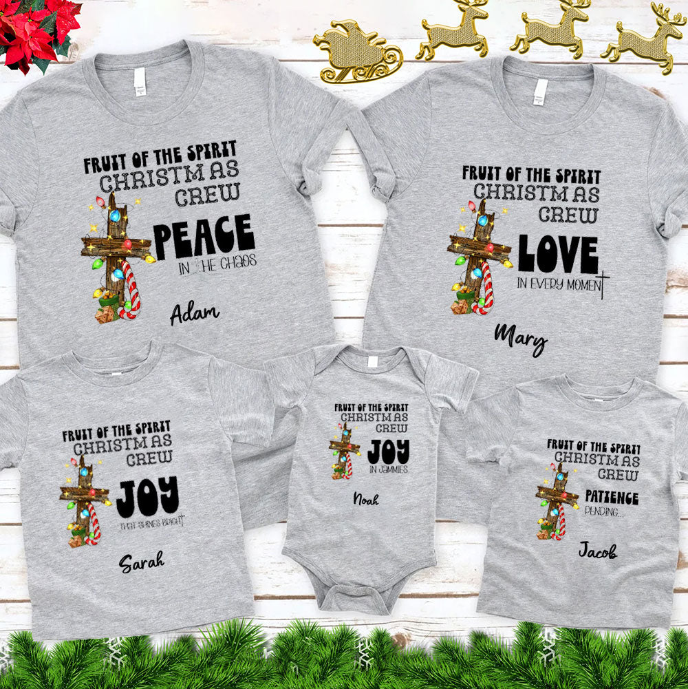 Personalized Fruit Of Spirit Christmas Family Matching Shirts