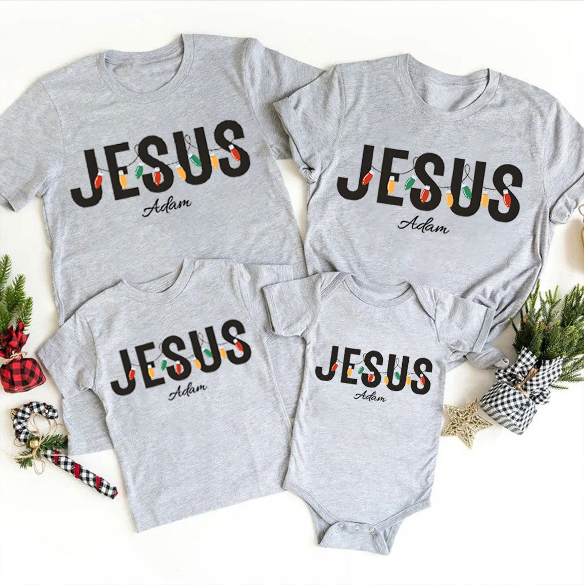 Personalized Jesus Christmas Family Matching Shirts