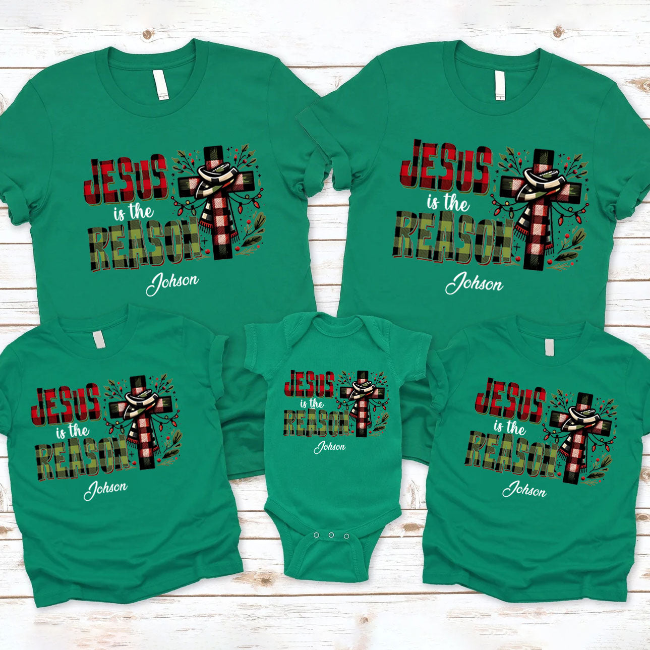 Personalized Jesus Is The Reason Christmas Family Matching Shirts