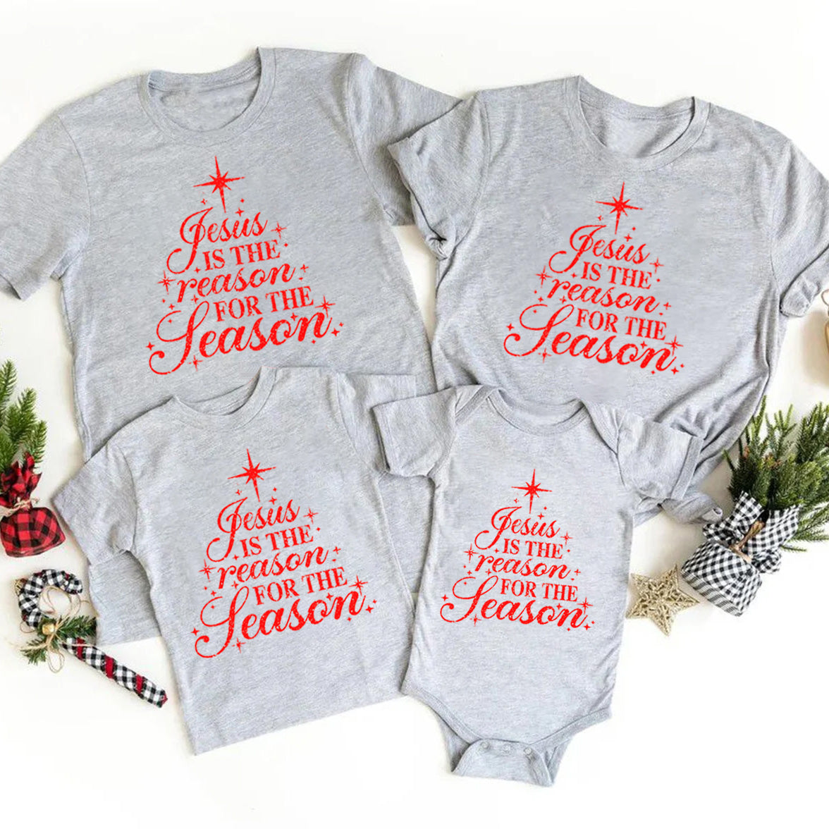 Personalized Jesus Is The Reason For The Season Family Matching Shirts