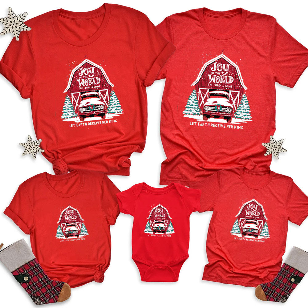Joy To The World  Christmas Family Matching Shirts