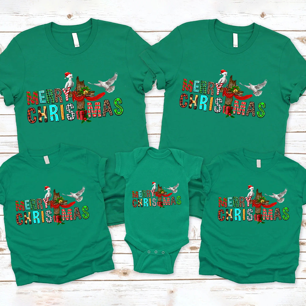 Personalized Merry Christmas Christian Family Matching Shirts