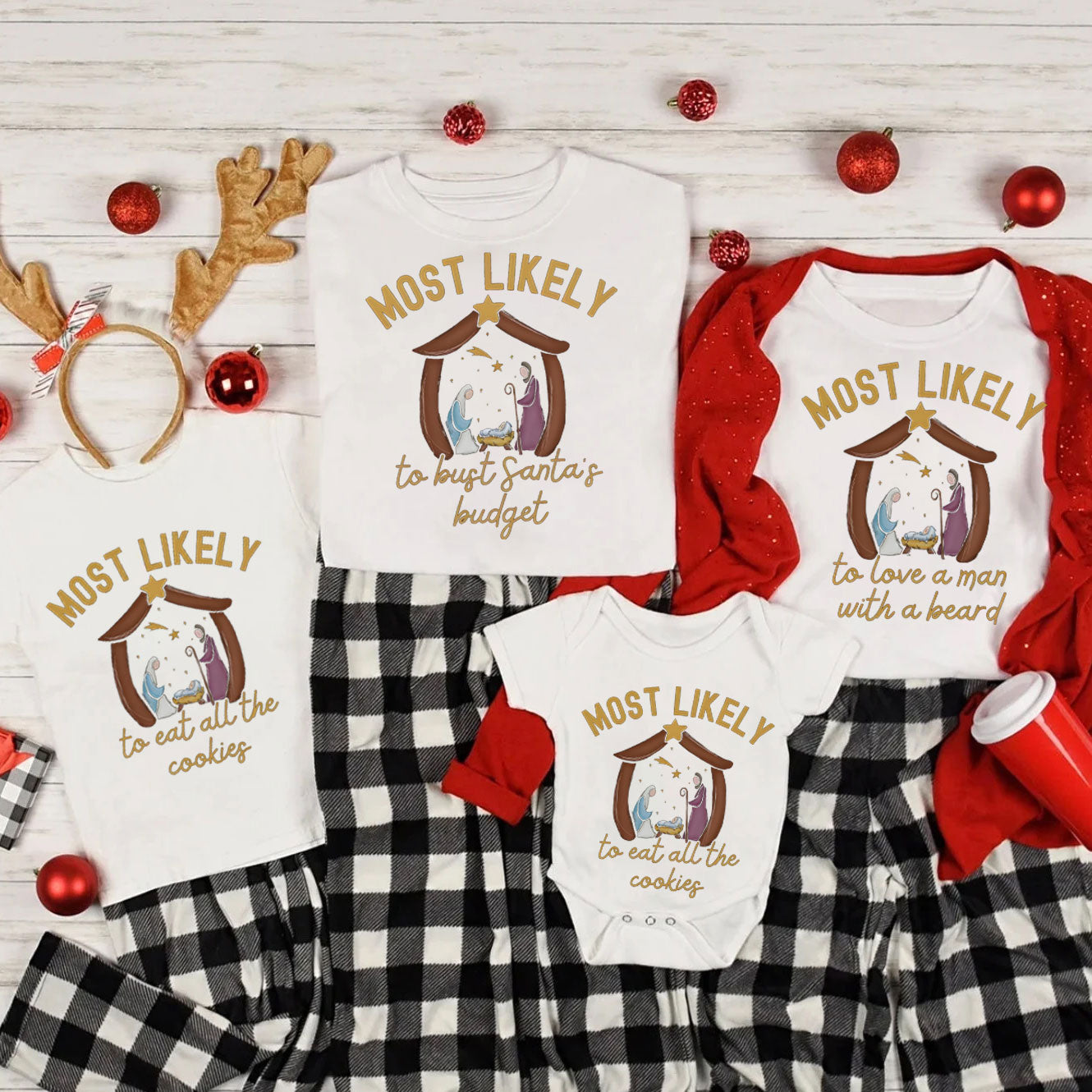 Personalized Most Likely Christmas Family Matching Shirts