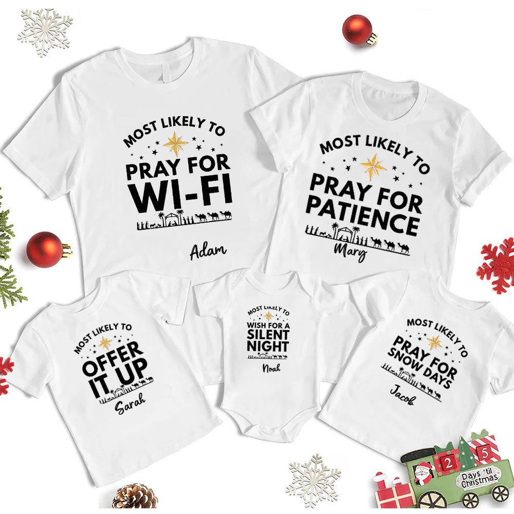 Personalized Most Likely To Christmas Family Matching Shirts